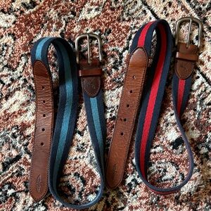 Pair of American Eagle striped belts
